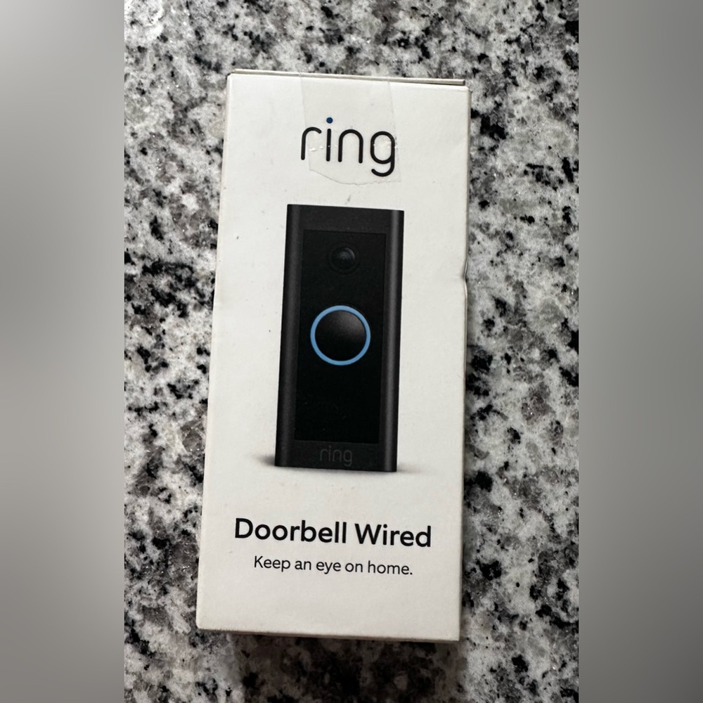 RING Wired Video Doorbell 1080p HD Black, Brand New Never Used Box WAS Opened!